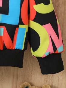 Áo khoác hoodie thường ngày in chữ kỹ thuật số cho bé gái có lót nhiệt, mùa thu đông - Nhiều màu - Xem 4