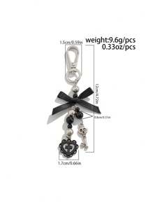 ROMWE Kawaii 1 chiếc móc chìa khóa hình đầu lâu hình nơ đeo cổ hình Punk & dễ thương, thích hợp cho túi xách, điện thoại, quà tặng Halloween cho bạn bè và các cặp đôi ngày lễ tình nhân - Nhiều màu - Xem 5