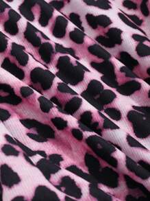 DAZY Áo thun nữ dài tay cổ tròn in họa tiết da báo Xuân/Hè hợp thời trang - Hồng - Xem 7