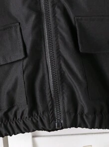 SHEIN Blusão de lã com capuz quente para menino, adequado para outono, primavera e inverno, jaqueta confortável e versátil para meninos de 4 a 7 anos, adequado para atividades ao ar livre e na escola