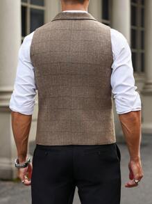 Manfinity Bizformal Chaleco casual sin mangas simple a cuadros para hombres