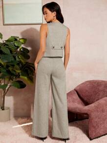 Firerie 女士直筒休闲纯色长裤，时尚街头服饰 - 淺灰色 - 查看 5