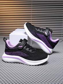 Zapatillas de deporte de caña baja para niñas en primavera/otoño, ligeras, transpirables, suaves y cómodas, zapatos casuales para correr, esquema de color refrescante adecuado para uso diario, con cierre de gancho y bucle ajustable de fácil puesta y quitado, zapatos escolares para estudiantes - Multicolor - Ver 7