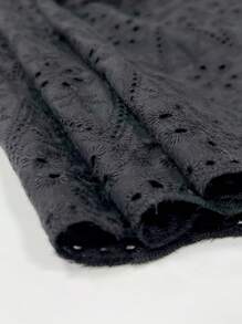 日韩女学生服裙子白色镂空提花蛋糕裙半裙女四季A字长裙Y2K衣服女仙女超仙系带半裙伞裙 - 黑色 - 查看 7