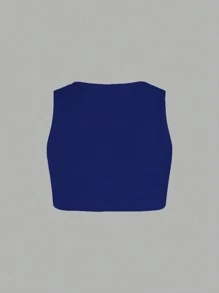 SHEIN Slayr Women's Solid Color Twist Front Crop Top, Summer