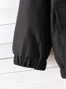 SHEIN Blusão de lã com capuz quente para menino, adequado para outono, primavera e inverno, jaqueta confortável e versátil para meninos de 4 a 7 anos, adequado para atividades ao ar livre e na escola