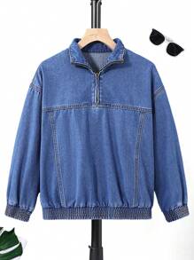 SHEIN Jachetă de blugi casual pentru băieți