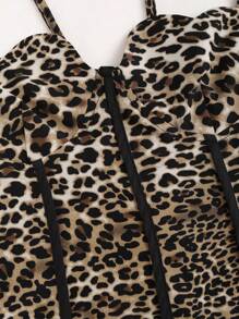 EgrlEra Leopard Print Tight Camisole, Summer - Coffee Brown - View 5