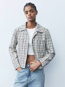 Maija Estilo urbano clásico a cuadros casual, de estilo escolar, temporada de graduación y vuelta al cole - Albaricoque - Ver 4