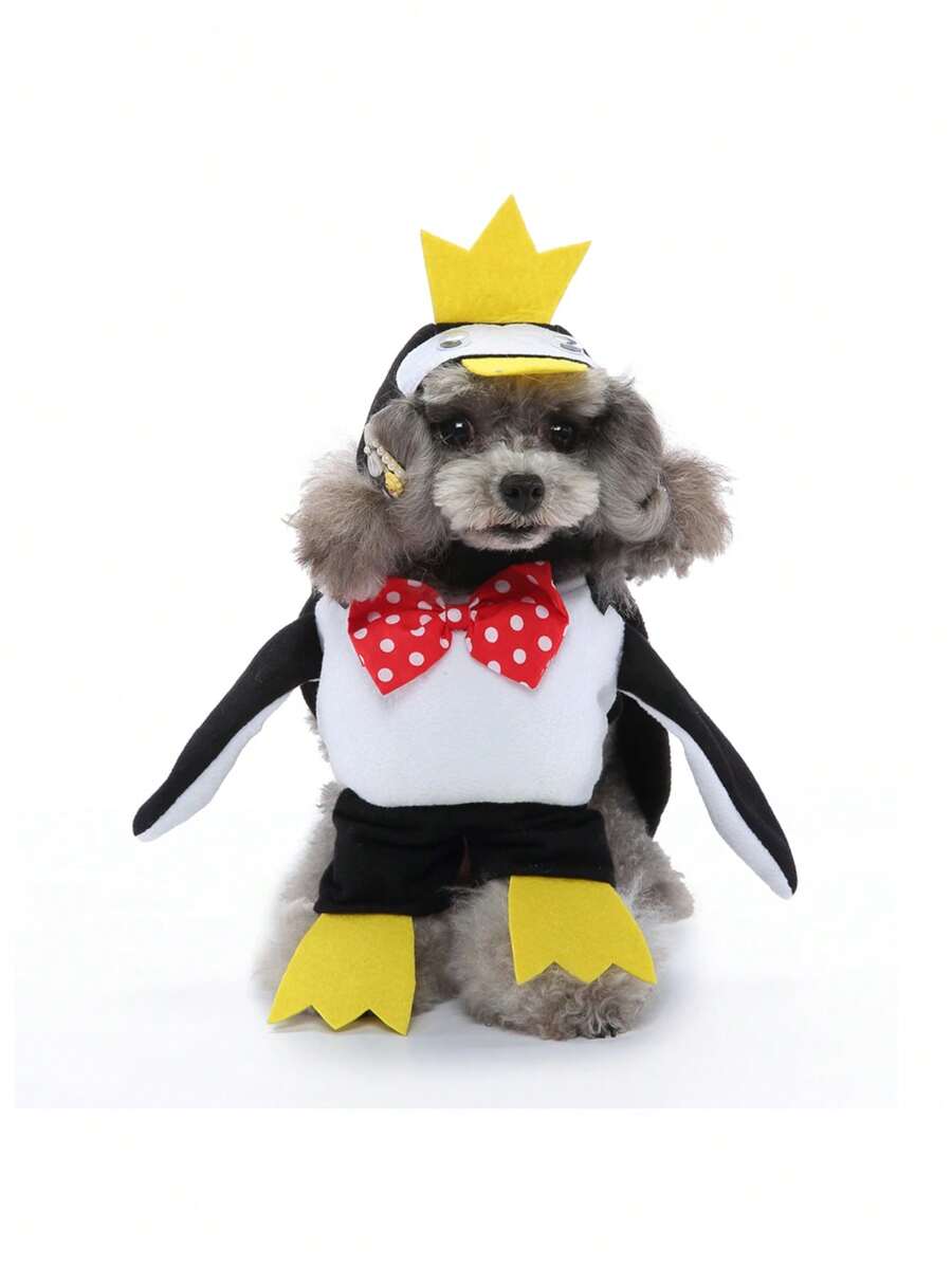 PETSIN 万圣节角色扮演企鹅宠物特制服装 - 黑與白 - 查看 1