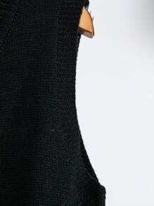 SHEIN Unity Ladies Retro V-Neck Cable Knit Sweater Vest - Multicolor - View 3