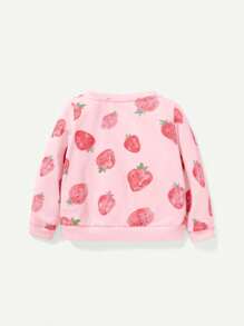 Cozy Pixies Suéter Casual com Gola Careca para Bebê Menina - Rosa chiclete - Visão 2