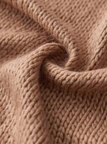 SHEIN LUNE Trang trí hoa 3D đầy màu sắc dành cho nữ Áo cardigan dài tay phía trước mở hàng ngày đơn giản - Màu be - Xem 10