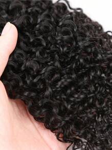 3入組古怪捲曲人髮束處女接發 3 束真正雙緯發編織廉價頭髮日常使用天然黑色 - 自然黑 - 查看 5