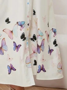 Al Najma Váy đơn giản in hình bướm cỡ lớn cho nữ mặc hàng ngày - Nhiều màu - Xem 7