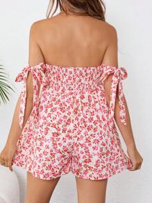 SHEIN Maternity City Vacation 露肩连体衣 - 玫紅色 - 查看 2