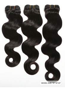 3pcs Body Wave Human Hair Bundles Virgin Hair Extension Double Weft 3 Bundles Weave Hair Extension Daily Use Natural Black Color