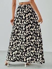SHEIN Tall Váy xẻ nữ mùa hè họa tiết da báo Ditsy - Nhiều màu - Xem 2