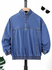 SHEIN Jachetă de blugi casual pentru băieți