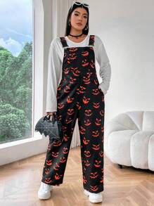 Flirla Cộng với kích thước áo liền quần thời trang in hình Halloween thông thường - Nhiều màu - Xem 5