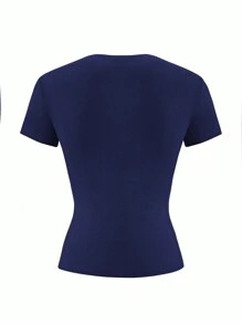 Vaiaye 女士休闲百搭纯色短袖T恤，适合圣诞节、新年、感恩节等场合。