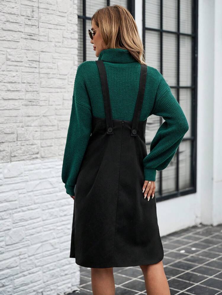 Women Summer Solid Color Ring Connected Casual Suspender Dress