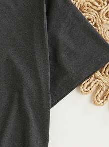 Calvaya Áo thun cổ tròn tay ngắn in hình "Faith" cỡ lớn, áo phông họa tiết mùa hè cho nữ - Màu xám đen - Xem 3