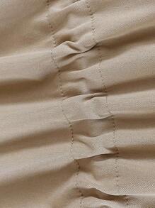 SHEIN EZwear 大码轻质防水收腰风衣，初秋 - 卡其色 - 查看 6