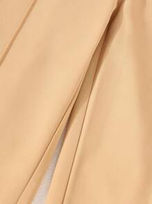 2pcs/Set Young Girl Summer Plain Single-Breasted Vest And Wide-Leg Casual Pants Set - Apricot - View 5