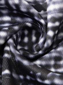 Manfinity Homme Men's Printed Zipper Short Sleeve Polo Shirt - Multicolor - View 6