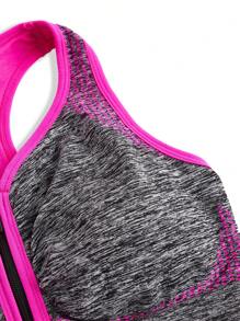 Easithlete 3PCS Front Zipper Sports Bra - Multicolor - View 14