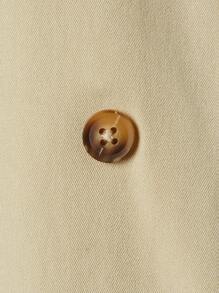 Tween Girls Khaki Sleeveless Shawl Collar Belted Trench Coat - Khaki - View 3