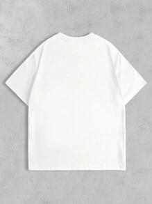 INAWLY Áo thun nữ cổ tròn tay ngắn in họa tiết mùa hè thường ngày Áo thun họa tiết cho nữ - trắng - Xem 2