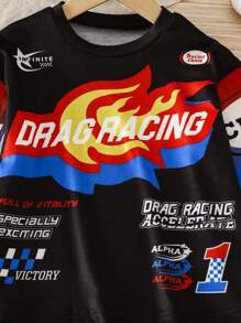 Áo thun dài tay cổ tròn in họa tiết thời trang đường phố sành điệu dành cho bé trai, thích hợp cho mùa thu/đông. - Nhiều màu - Xem 4