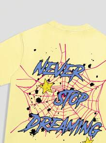 ROMWE MEN Grunge Punk Áo thun ngắn tay in chữ & hình phong cách Punk cổ điển cho nam - Nhiều màu - Xem 4