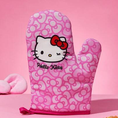 HELLO KITTY AND FRIENDS | SHEIN Maldives & Trilu Chip Print Heat Resistant Kitchen Baking Accessories, Choose From Gloves Or Pot Holders, Oven-Friendly, Thick Pad Insulation