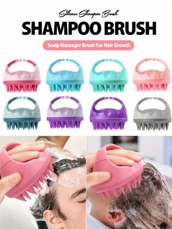 WANMEI 1pc Silicone Scalp Massager Shampoo Brush Scalp Scrubber Scalp Exfoliator Hair Scalp Massager Brush For Hair Care Bathroom Supplies - Bathroom Accessories, Ergonomic Scalp Scrubber & Shampoo Brush - Gentle Exfoliating Massager For All Hair Types, Easy-Grip Handle Massage Tools Scalp Massager, Hair Brush, Comb, Hair Tools, Hair Products And Accessories For Barber Salon Beauty Travel Essentials,Back To School,Travel Holiday Essentials,Hair Accessories For Women,Brush,Hair Brushes,Edge Brush,Brush Hair,Hair Comb,Comb Hair,Detangling Brush,Ball Brush,Mini Hair Brush,Hair Brush Set,Wooden Comb, Comb, Slick Back Brush, Hairbrush, Edge Brush, Brush Hair, Hair Comb, Hair Brush Set, Comb Hair, Mini Hair Brush, Detangling Brush,Hair Products, Hair Tools, Hair Stuff, Hair Care, Curly Hair Brush, Barber, Barber Accessories, Hairdressing Equipment,Travel Essentials,Travel Essential,Hairstyle,Hairdressing