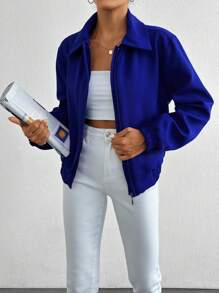 Solid Zip Up Jacket