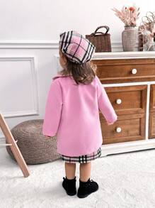 SHEIN 3 件套女童秋冬优雅可爱格子套装带连帽衫，适合休闲、度假、日常穿着 - 彩色 - 查看 2