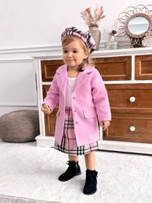 SHEIN 3 件套女童秋冬优雅可爱格子套装带连帽衫，适合休闲、度假、日常穿着 - 彩色 - 查看 6