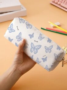 1 件蝴蝶字母图案铅笔盒 - 藍白色 - 查看 2