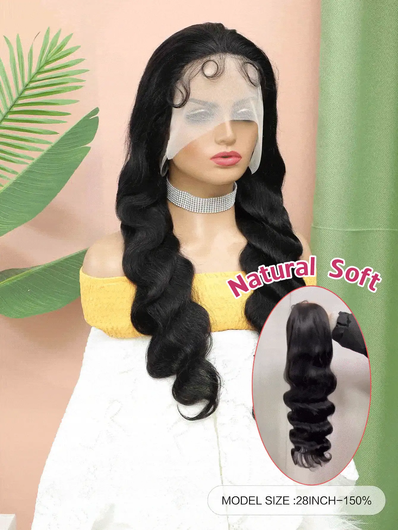 Body Wave 4*4 13*4 Lace Front Wigs Human Hair 150% Density Transparent Lace Frontal With Baby Hair Human Hair Wig Natural Black For Woman - SNatural - View 4