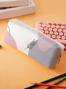 1 件树叶图案铅笔盒，返校，学校用品