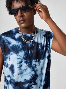 Manfinity VCAY Męski sweter bez rękawów z dzianiny w kolorze tie-dye