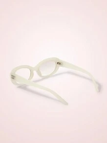 SHEIN MOD 1 件女士可爱全框时尚眼镜，适合度假 - 白色 - 查看 7