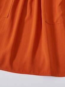 Casual Midi Dress Suitable For Girls, Spring And Fall, Vacation, Commuting, School Wear - Mocha Brown - View 3