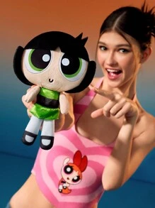 THE POWERPUFF GIRLS X SHEIN Cute Plush Cartoon Character Soft Doll,Y 2 K