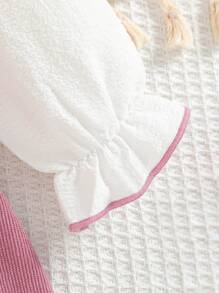 SHEIN Vintaside Kids 1 件女婴灯芯绒连衣裙，秋季 - 淺粉色 - 查看 6