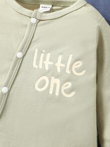 3入組新生兒男寶寶簡約圖案長袖連體衣套裝 - 彩色 - 查看 5