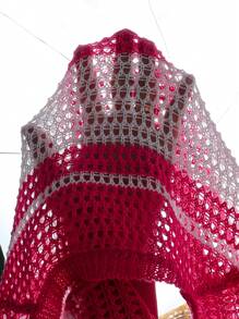 SHEIN Tween 女童圆领撞色休闲毛衣